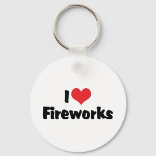 I Love Fireworks Keychain