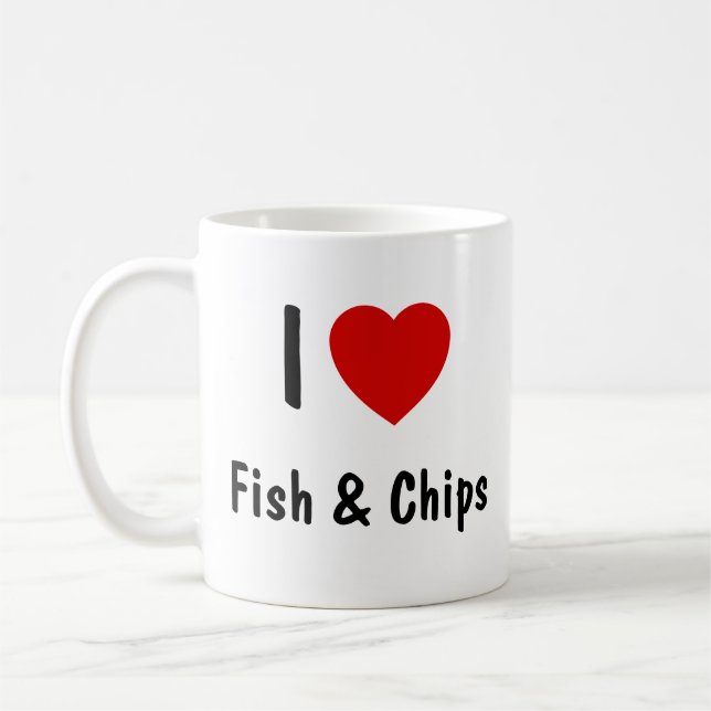 I Love Fish & Chips Coffee Mug (Left)