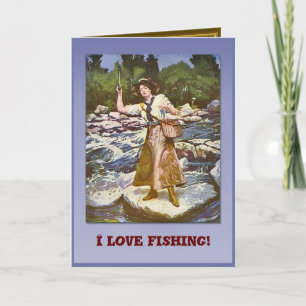I love fishing card