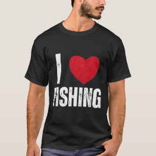 I Love Fishing Gifts For Kids Fishing Men I Heart T-Shirt