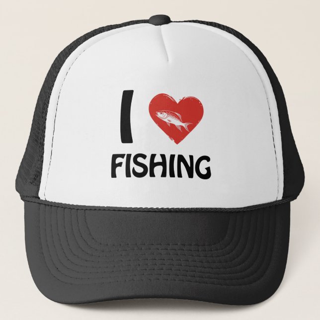I love Fishing Trucker Hat (Front)
