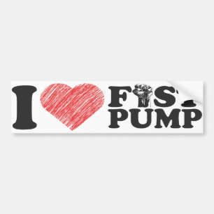 I Love Fist Pump Heart Art BumperStickers Bumper Sticker