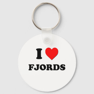 I Love Fjords Keychain