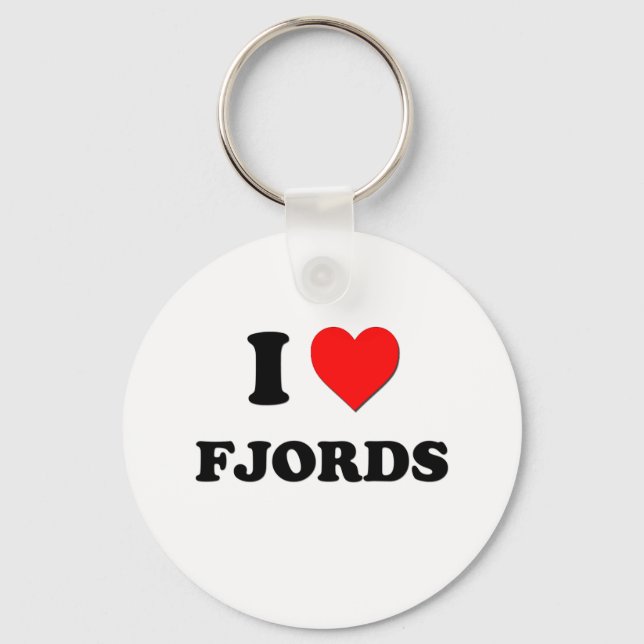 I Love Fjords Keychain (Front)