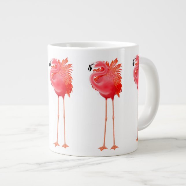 I Love Flamants roses Jumbo Mug (Devant droit)
