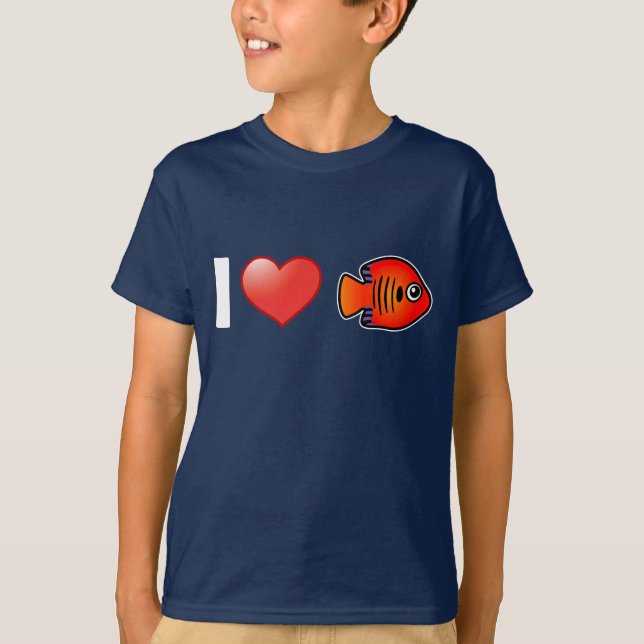 I Love Flame Angelfish T-Shirt (Front)