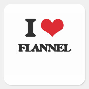 i LOVE fLANNEL Square Sticker