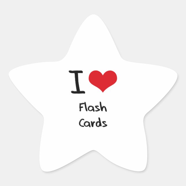 I Love Flash Cards Star Sticker (Front)