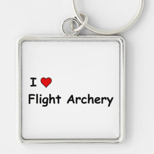 I Love Flight Archery Keychain