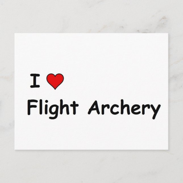I Love Flight Archery Postcard (Front)