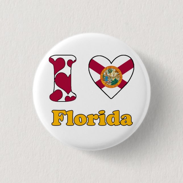 I love Florida 1 Inch Round Button (Front)