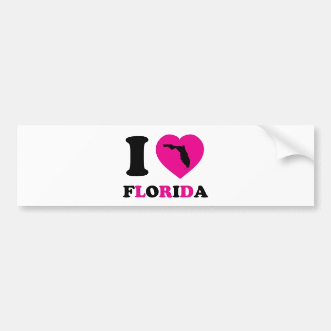 I Love Florida Bumper Sticker (Front)