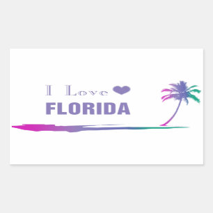 I Love Florida Colourful Purple Sticker