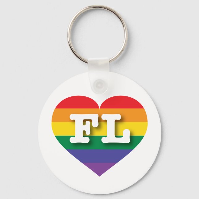 I love Florida Gay Pride Keychain (Front)