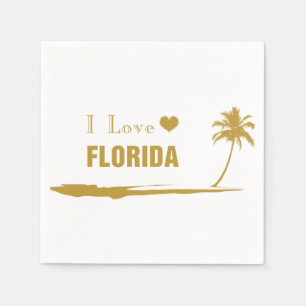 I Love Florida Gold Napkin