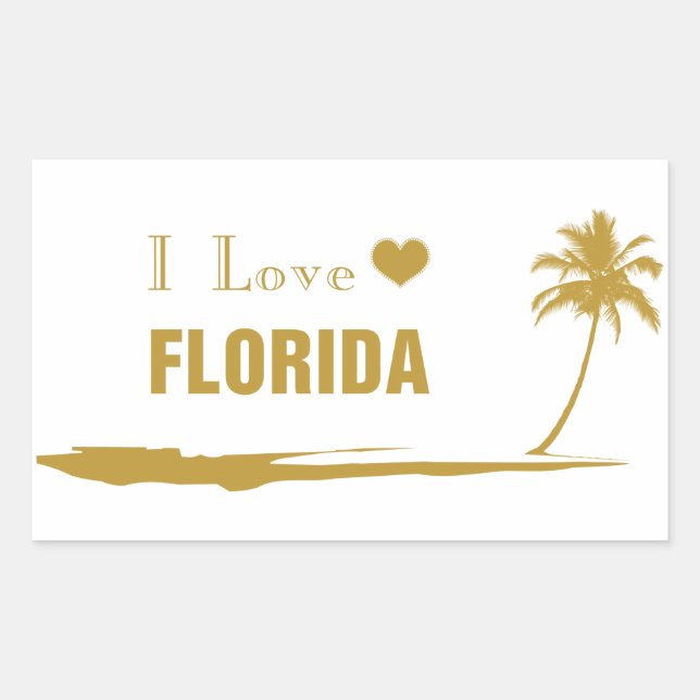 I Love Florida Gold Sticker (Front)