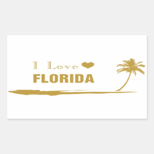 I Love Florida Gold Sticker