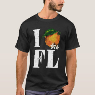 I Love Florida Orange Fruits States American T-Shirt