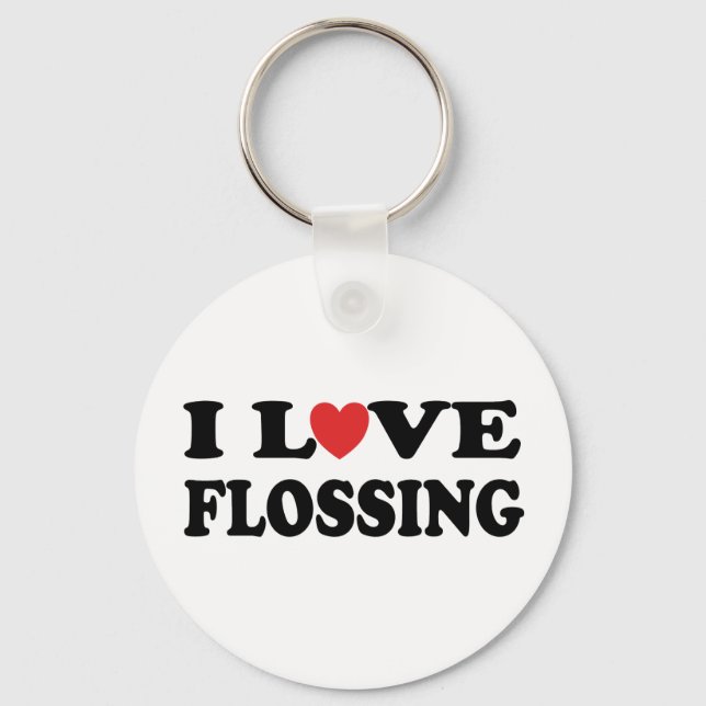 I Love Flossing Keychain (Front)
