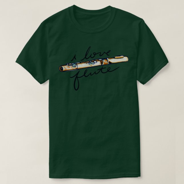 I Love flute T-Shirt (Design Front)