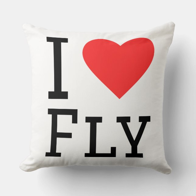 I love fly throw pillow (Front)