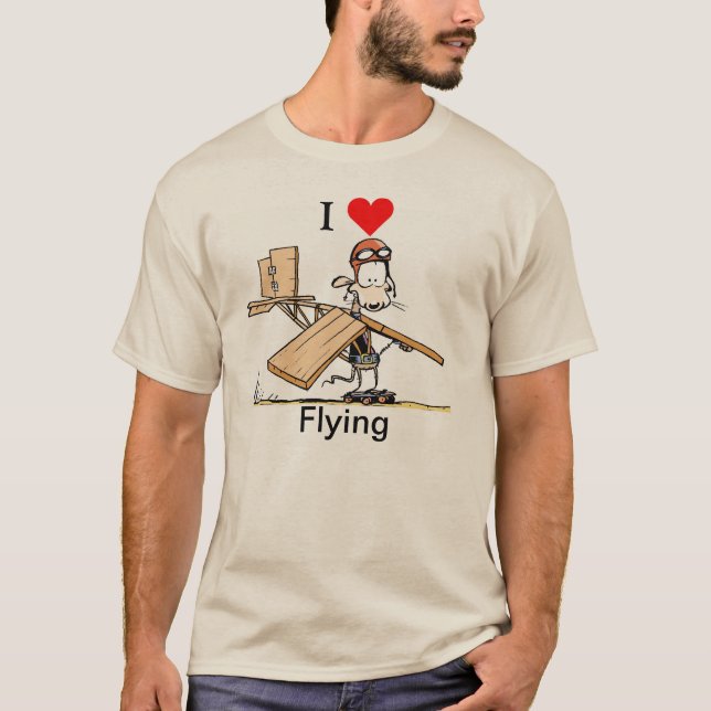 I Love Flying Funny Shirt (Front)