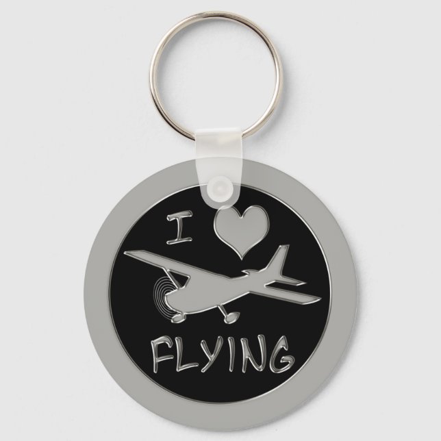 I Love Flying Keychain (Front)