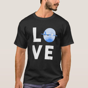 I Love Flying T Shirt Funny Cute Airplane Travel G