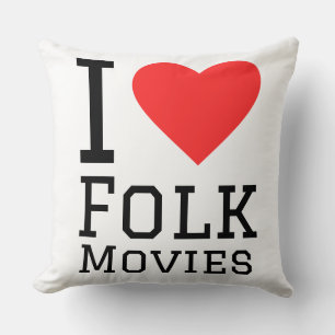 I love folk movies throw pillow