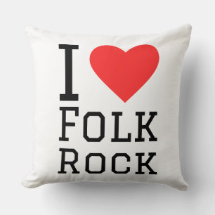 I love folk rock throw pillow