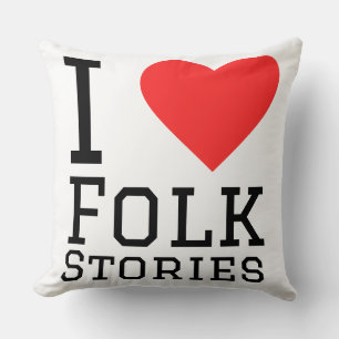 I love folk stories  throw pillow