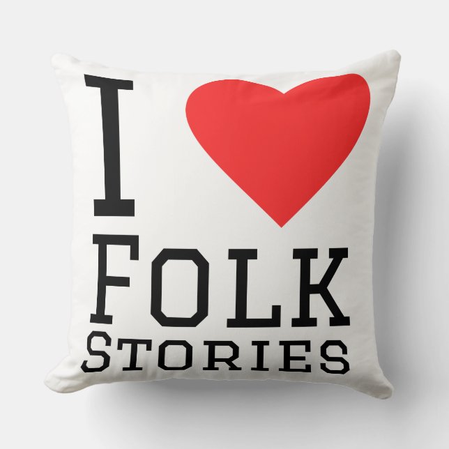 I love folk stories  throw pillow (Front)