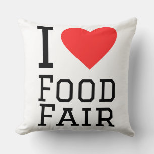 I love food fair throw pillow