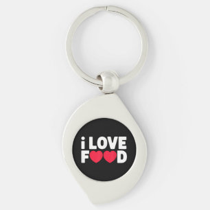 I Love Food Funny Foodie Gift for Men Keychain