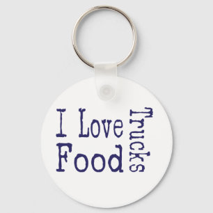 I love food trucks block keychain