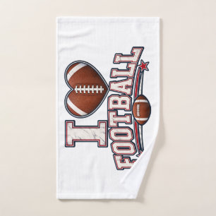 I Love Football Bath Towel   Football Dad Gift   F