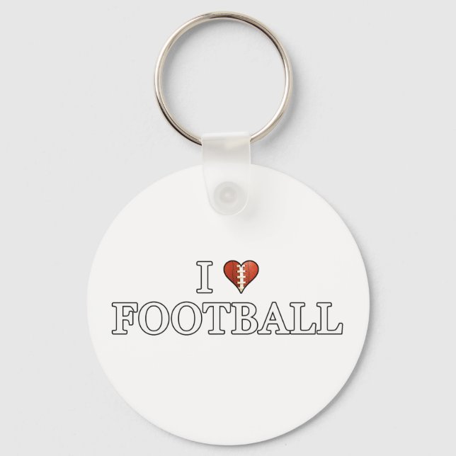 I Love Football Keychain (Front)