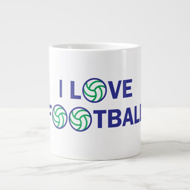 I love football large coffee mug (Front)