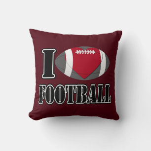 I Love Football Pillow