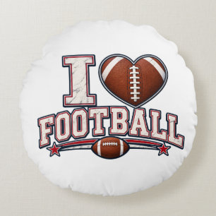I Love Football Throw Pillow   Football Dad Gift  