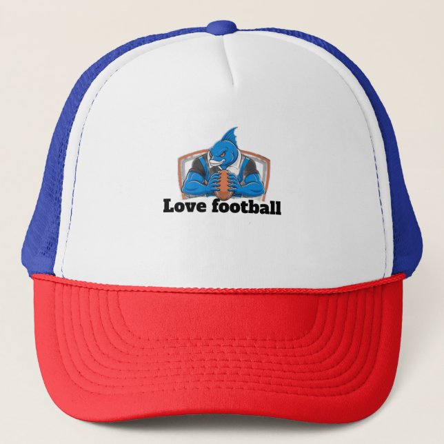 I love football  trucker hat (Front)