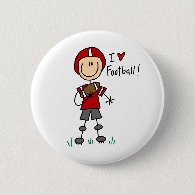 I Love Football Tshirts and Gifts 2 Inch Round Button (Front)