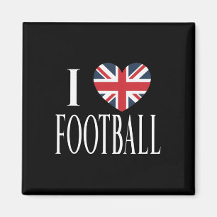 I Love Footbyll Great Britain Flag Heart Soccer Lo Magnet