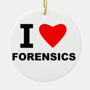 I Love Forensics Ceramic Ornament
