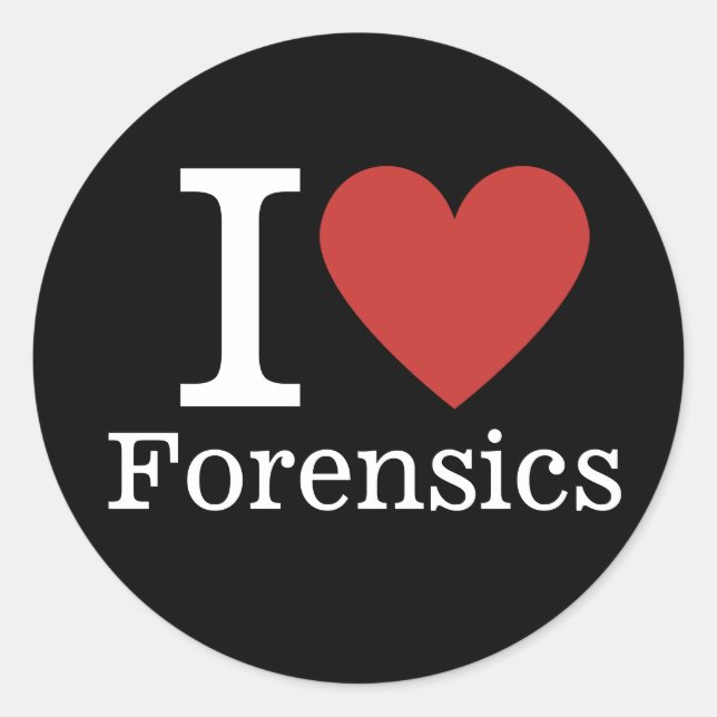 I ❤️ Love Forensics for Students/Faculty CUSTOM Classic Round Sticker (Front)