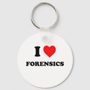 I Love Forensics Keychain