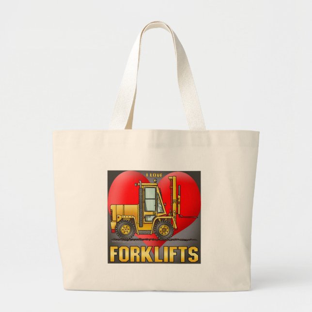I Love Forklift Trucks Tote Bag (Front)