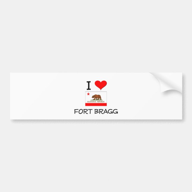 I Love FORT BRAGG California Bumper Sticker (Front)