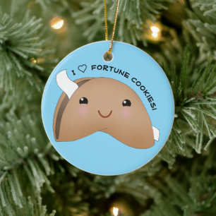 I Love Fortune Cookies Ceramic Ornament