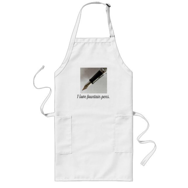 I Love Fountain Pens Long Apron (Front)